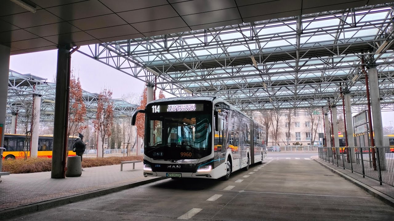 [114] Arriva - Przejazd Man Lion's City 18E #9960 na linii 114➡️Metro Młociny (kurs skrócony)