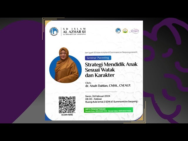 Strategi  Mendidik Anak Sesuai Watak dan Karakter - dr. Aisah Dahlan, CMHt., CM. NLP class=