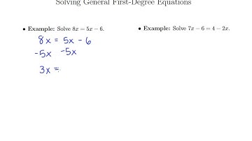Solving General Linear Equations (3.6a)