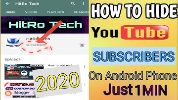 How to Hide Youtube Subscribers 2020 on Android Mobile or iphone