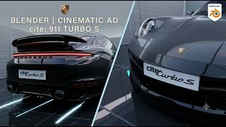 Porsche 911 Turbo S Cinematic Ad | Ultra Realistic Blender CGI 🚗🔥#blender #cgi screenshot 2