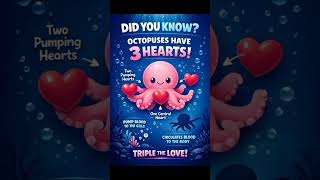 🐙 Did you know an octopus has 3 hearts? #octopus #facts #didyouknow #amazingfacts #science #animals.