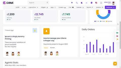 CRM Admin Dashboard Template Bootstrap with RTL Light Theme