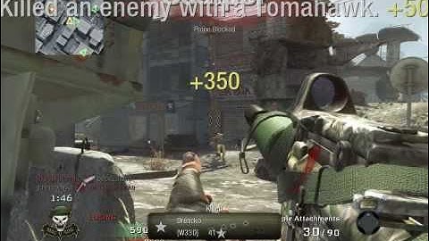 Call Of Duty Black Ops: Epic Magnetic Tomahawk Kill and Ballistic Knife Kill!