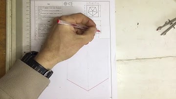 Isometric drawing of a pentagonal pyramid