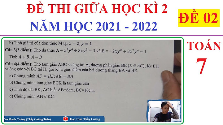 Đề thi môn toán lớp 7 học kì 2 năm 2024