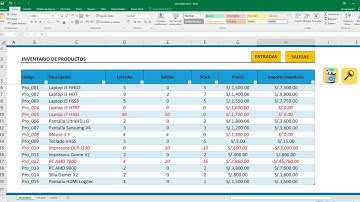 Control de Almacén, inventario de entradas, salidas y stock en Excel
