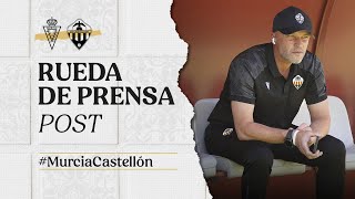 Rueda de Prensa: Dick Schreuder tras el Real Murcia 2-3 CD Castellón