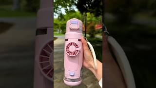 Smart Water Bottle With Powerful Detachable Fan 🪭 #shorts #gadgets #smartwaterbottle #summergadgets
