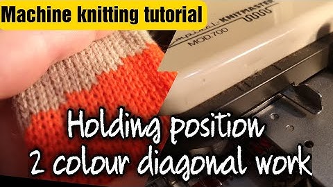 Knitting machine Holding position 2 colour work diagonals. #knittingmachinetutorial #machineknitting