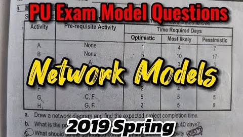 Network Models (2019 Spring) || PU Exam Model Questions and Solutions || Data Analysis and Modelling