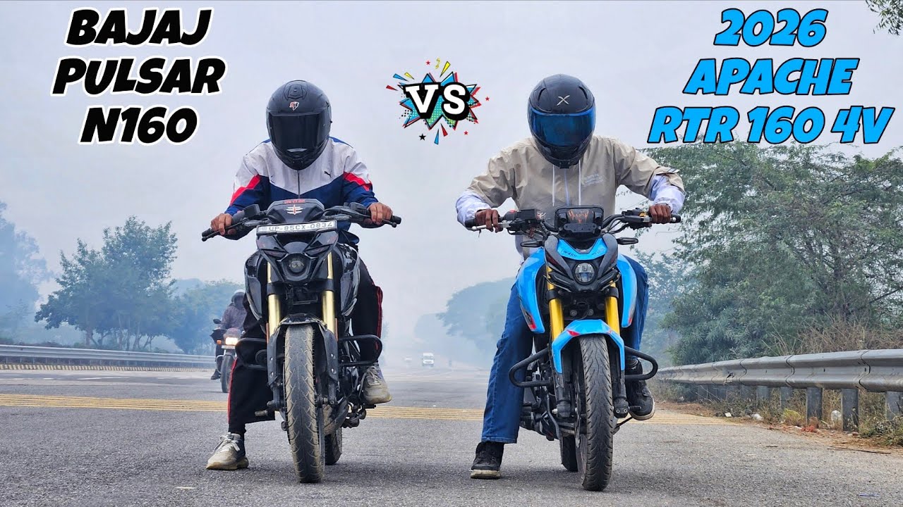 2026 TVS APACHE RTR 160 4V VS BAJAJ PULSAR N160 || DRAGRACE 
