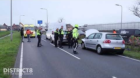 Flinke schade en gewonde bij kettingbotsing Koningin Julianaweg 