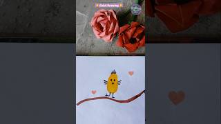 How to Make Cute Thumbprint Art | Easy Paper Rose Craft &amp; Drawing Ideas 🐥🌹 #Jyoticraftzone #trending