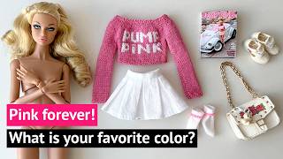 Barbie PUMP PINK Sweater Outfit Try-On | Satisfying Doll Fashion screenshot 3