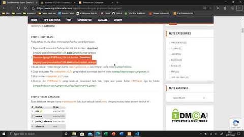Tutorial Export Excel Dan PDF CodeIgniter 3