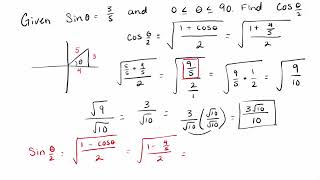 How to use Half Angle Identities Given Solve Right Triangle Trigonometry