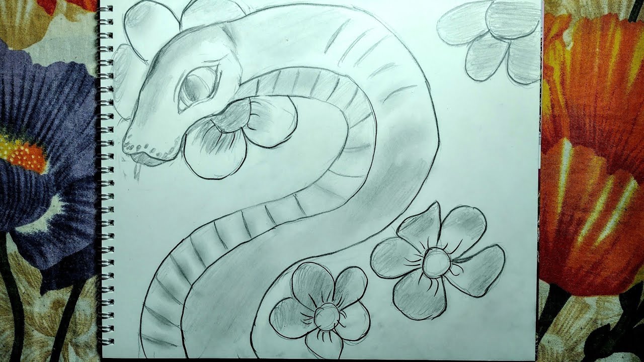 How To Draw A Snake | Reptile Sketch Tutorial Step By Step For ...