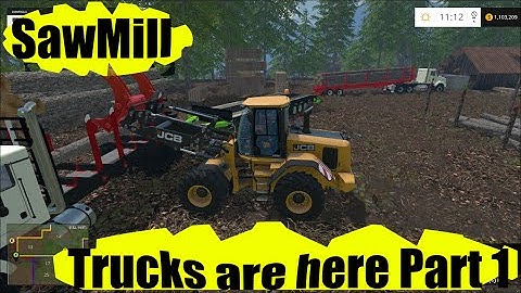 Farming Simulator 2015 Lumber Mill Unloading Part one!!!!