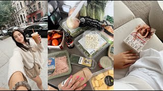 WEEK IN MY LIFE in the CITY | grocery haul, cooking!! book updates + slowing down