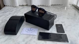 Prada Sunglasses With Iconic Metal Plaque Bark Brown Review