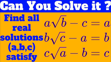 Awesome:Solve A Nice System of Equations-Math Olympiad Problems!