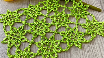 BRAND NEW CROCHET Unique Design Square Motif Runner, Shawl, Blouse, Tablecloth Pattern