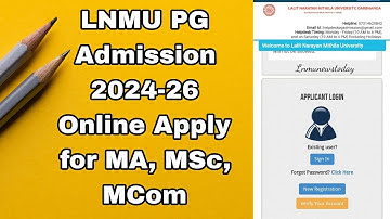 LNMU PG Admission 2024-26 Online Apply for MA, MSc, MCom | Mithila University PG Admission 2024