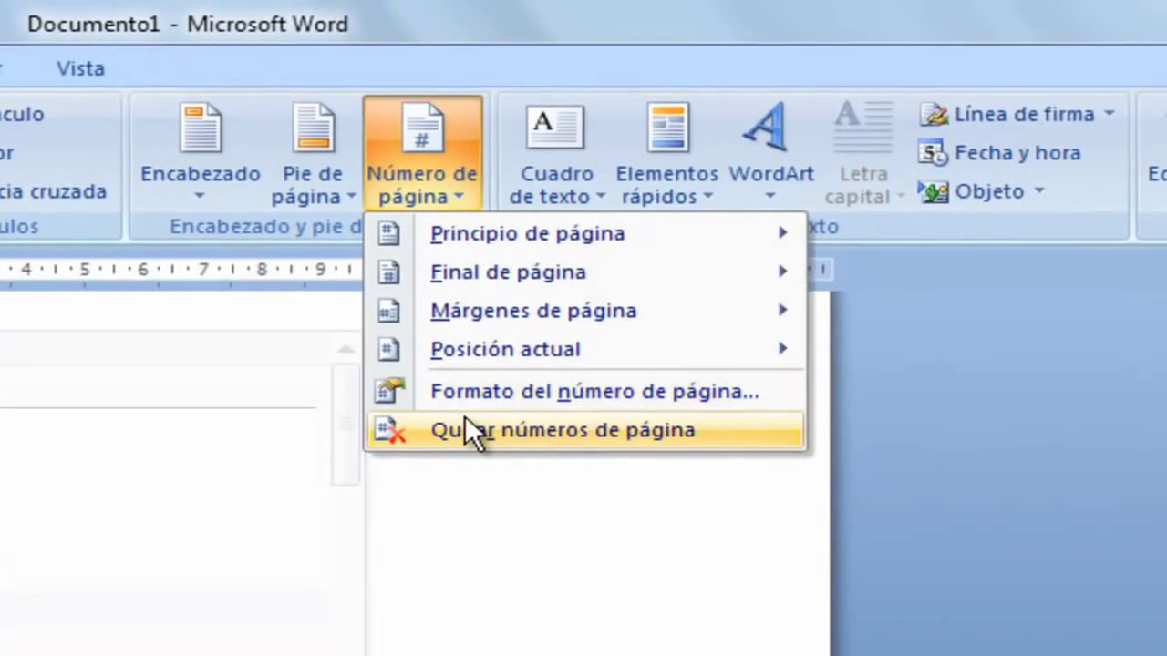 como colocar numeros pequeños en un escrito de word 