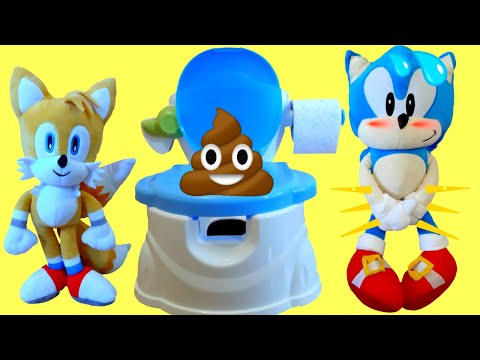 Sonic Goes Potty! Tails teaches Sonic How to Go Potty by himself! Learning stories for kids.