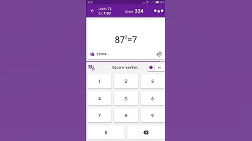 Math Tricks - Training mode - square numbers between 80 and 89 - level 072 (Number Keyboard)