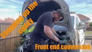 Caddy front end conversion mk3 caddy to v3 1t3 Touran front end facelift. Caddy build series part 4