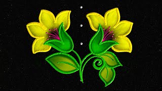 Beautiful Daily Rani With 5-3 Dots Easy Flower Rani Dots Kolam Colour Rani Kolam