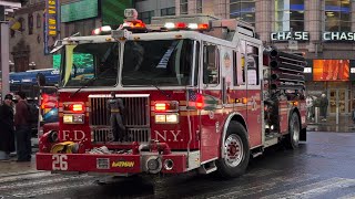 FDNY Engine 26 and Battalion 9 Responding