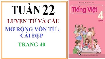 MỞ RỘNG VỐN TỪ : CÁI ĐẸP, LUYỆN TỪ VÀ CÂU, LỚP 4, TUẦN 22, TRANG 40, TIẾNG VIỆT 4, TẬP 2