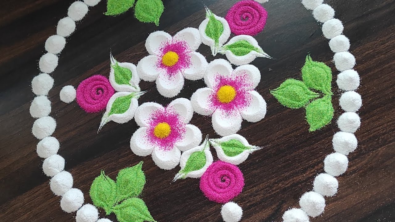 Easy Flower Rangoli. Small Daily Use Rangoli. Daily Rangoli ...