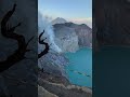 Ijen sulfur fumes over acid lake at sunrise #indonesia #ijen #java #mountain #volcano #hike #sunrise