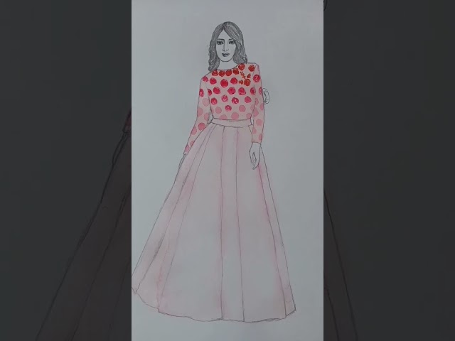 easy fashion dress design drawing #fashionart #short #shortvideo #art #artist #artwork #drawing