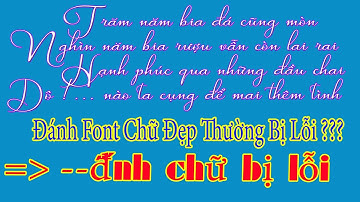 Tại Sao Đánh Những Font Chữ Đẹp Thường Bị Lỗi, Bị Biến Dạng ???