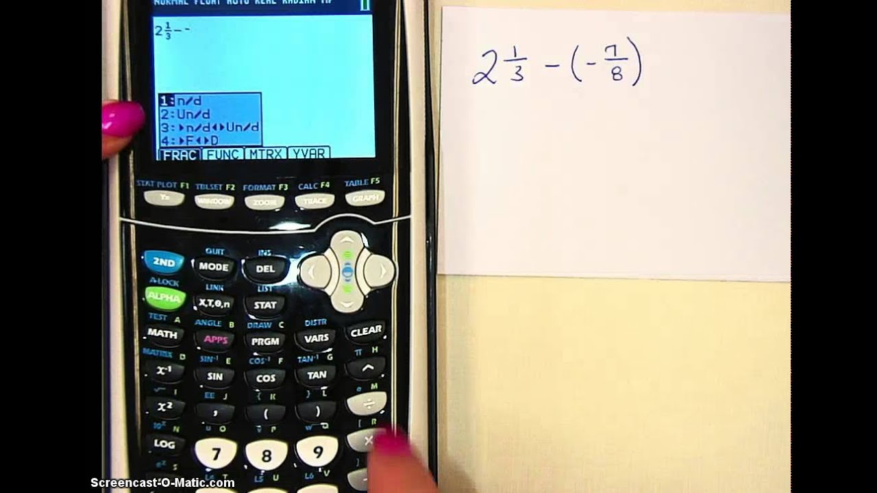 How to Put in Fractions on a Graphing Calculator