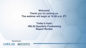 Webinar: Q3/2025: IRE.IQ Quarterly Fundraising Report Review