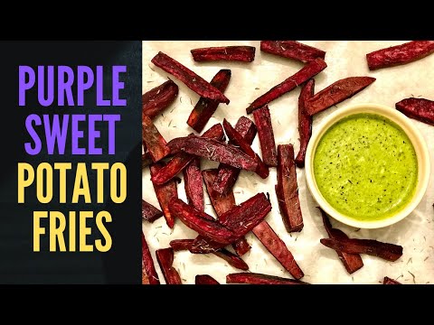 PURPLE SWEET POTATO RECIPE I sweet potato fries I gluten free vegan | plant based | hello green