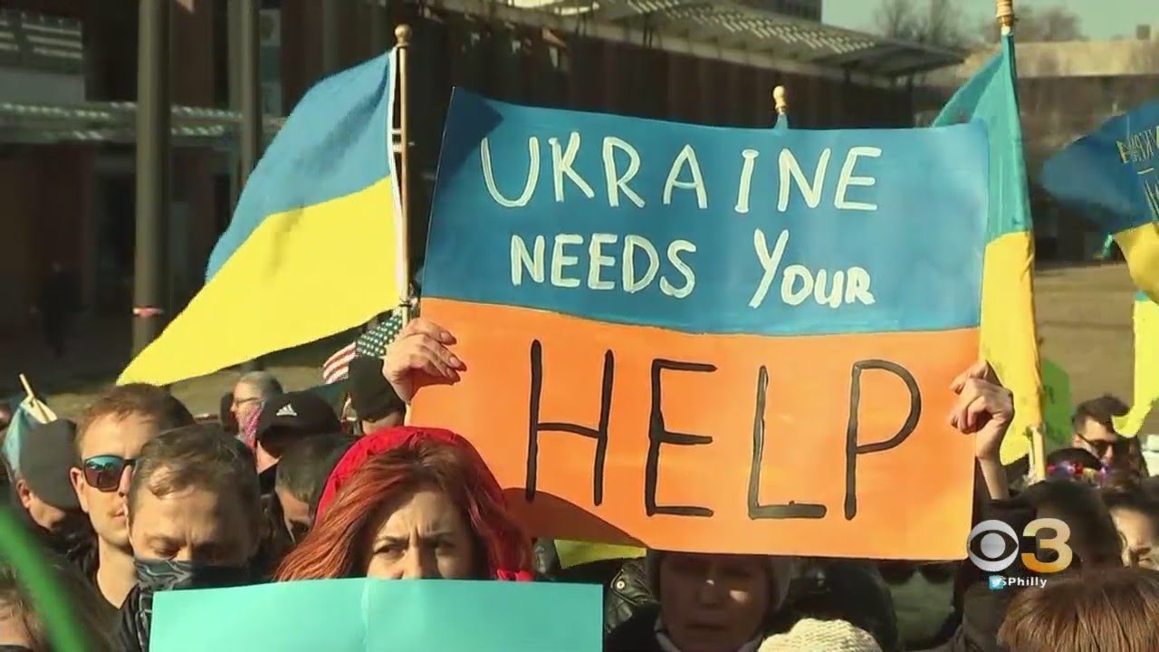 Thousands Gather At Philadelphia's Independence Mall To Show Support With Ukraine During Conflict Wi
