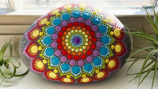 Rainbow Dot Mandala Tutorial on Natural Stone Net Worth