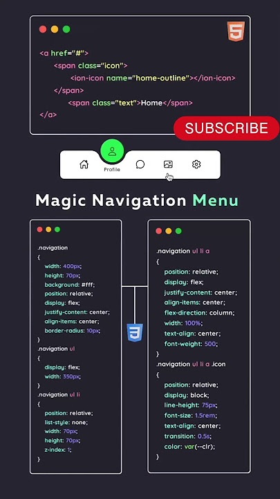 Navigation menu |css html | easy | code #viral #html #css #navbar #menu #uidesign #web