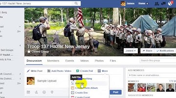 How to upload a PDF to the Troop FB page