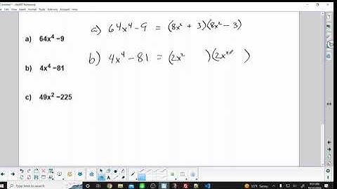 Factoring Polynomials - Difference of Two Squares - Level 2