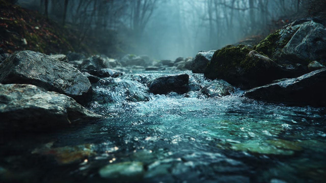 Clear Flowing Water Sounds for Deep Sleep, Brain Therapy & Anxiety Relief