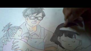 Dibujo Gohan, Videl Y Pam Cocinando