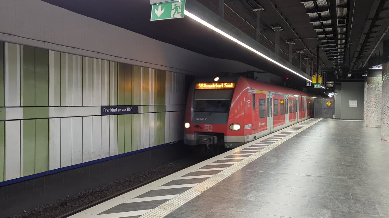 S and U-Bahn Trains at the very busy Frankfurt Main Station Underground tracks